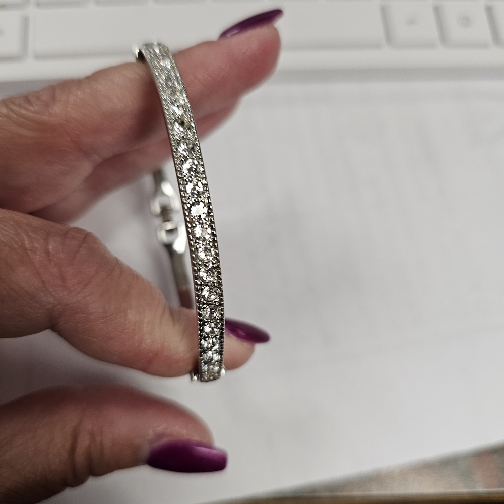Touchstone Crystal Silver Bracelet with Sparkling Accents